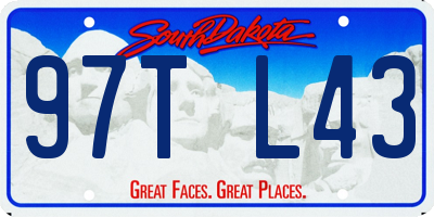 SD license plate 97TL43