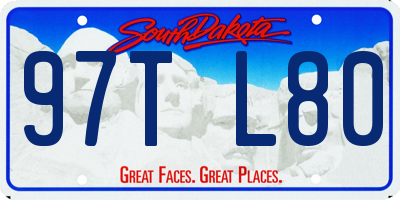 SD license plate 97TL80
