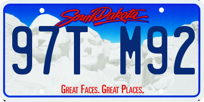 SD license plate 97TM92