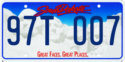 SD license plate 97TO07