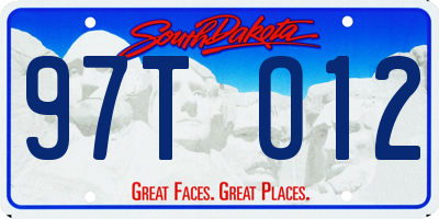 SD license plate 97TO12