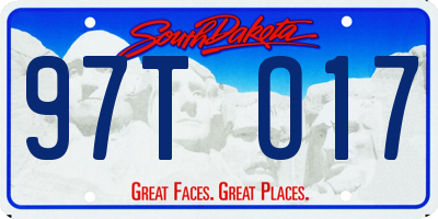 SD license plate 97TO17