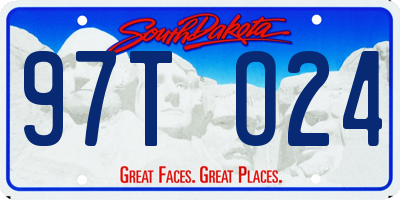 SD license plate 97TO24