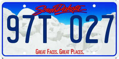 SD license plate 97TO27