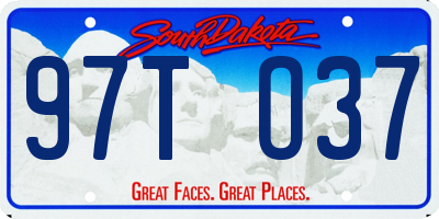 SD license plate 97TO37