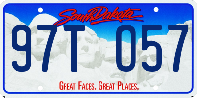 SD license plate 97TO57