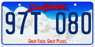 SD license plate 97TO80