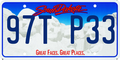 SD license plate 97TP33