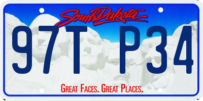 SD license plate 97TP34