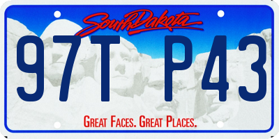 SD license plate 97TP43