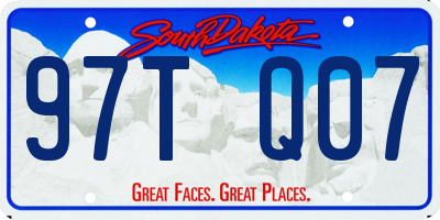 SD license plate 97TQ07