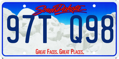 SD license plate 97TQ98