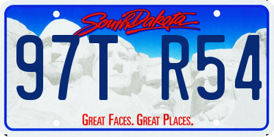SD license plate 97TR54