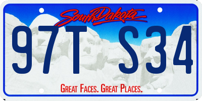 SD license plate 97TS34