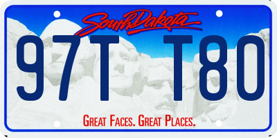 SD license plate 97TT80