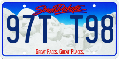 SD license plate 97TT98