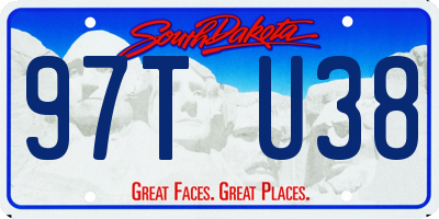 SD license plate 97TU38