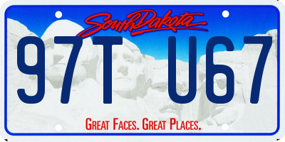 SD license plate 97TU67