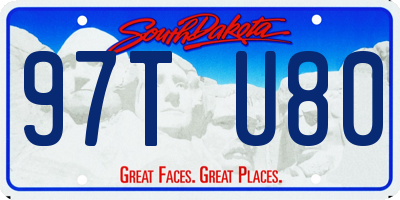 SD license plate 97TU80