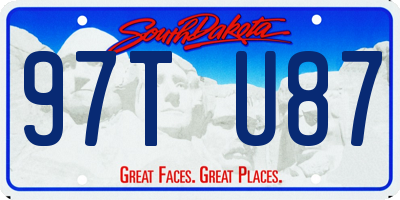 SD license plate 97TU87