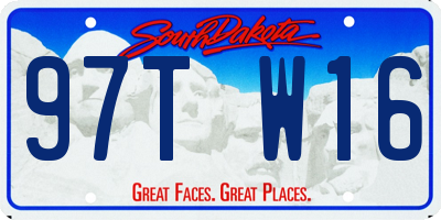 SD license plate 97TW16