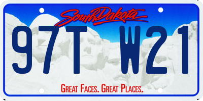 SD license plate 97TW21