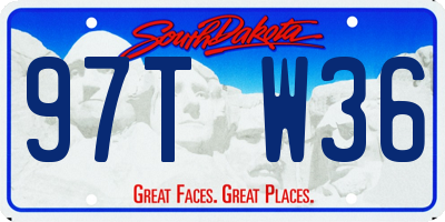 SD license plate 97TW36