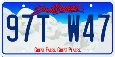 SD license plate 97TW47