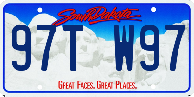 SD license plate 97TW97