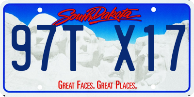 SD license plate 97TX17