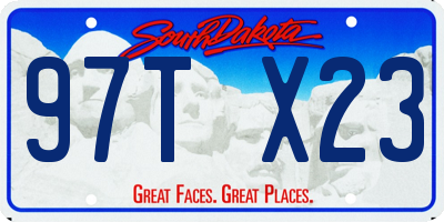 SD license plate 97TX23