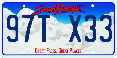 SD license plate 97TX33