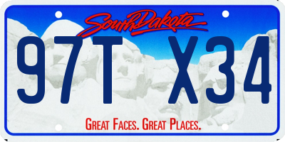 SD license plate 97TX34