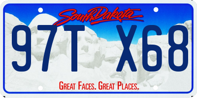 SD license plate 97TX68