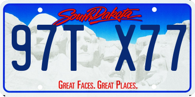 SD license plate 97TX77