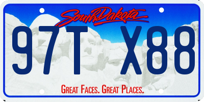 SD license plate 97TX88