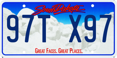 SD license plate 97TX97