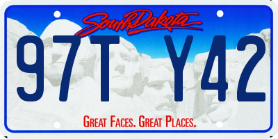 SD license plate 97TY42