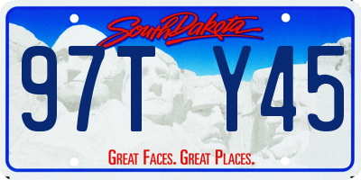 SD license plate 97TY45