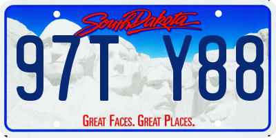 SD license plate 97TY88