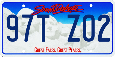 SD license plate 97TZ02