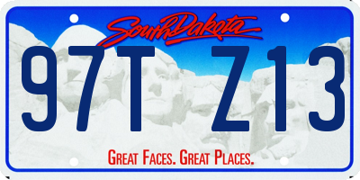 SD license plate 97TZ13