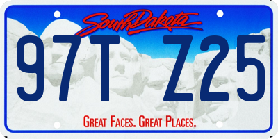 SD license plate 97TZ25