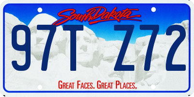 SD license plate 97TZ72