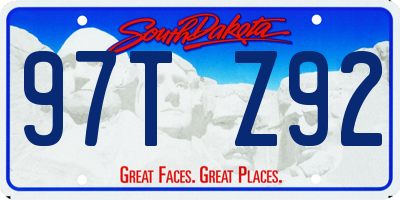 SD license plate 97TZ92