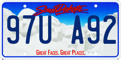 SD license plate 97UA92