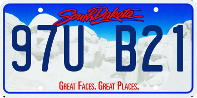 SD license plate 97UB21