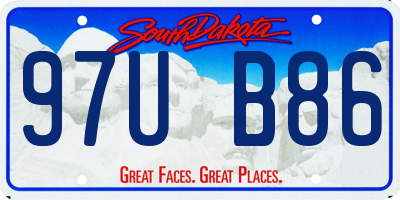 SD license plate 97UB86