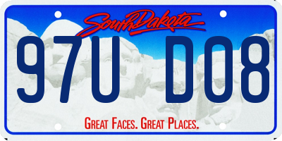 SD license plate 97UD08