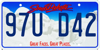 SD license plate 97UD42